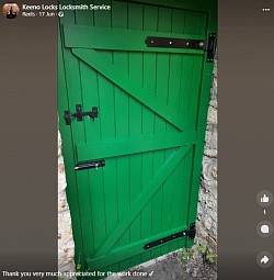 Rear garden security task.Door made to fit doorway.